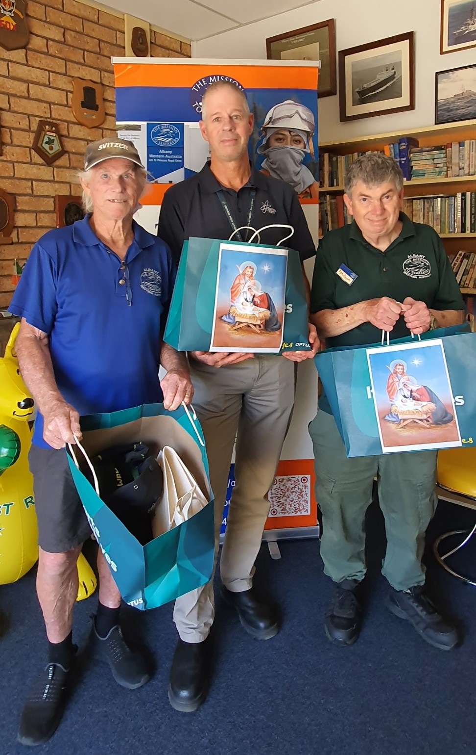 Mission to Seafarers and Southern Ports representative with hampers