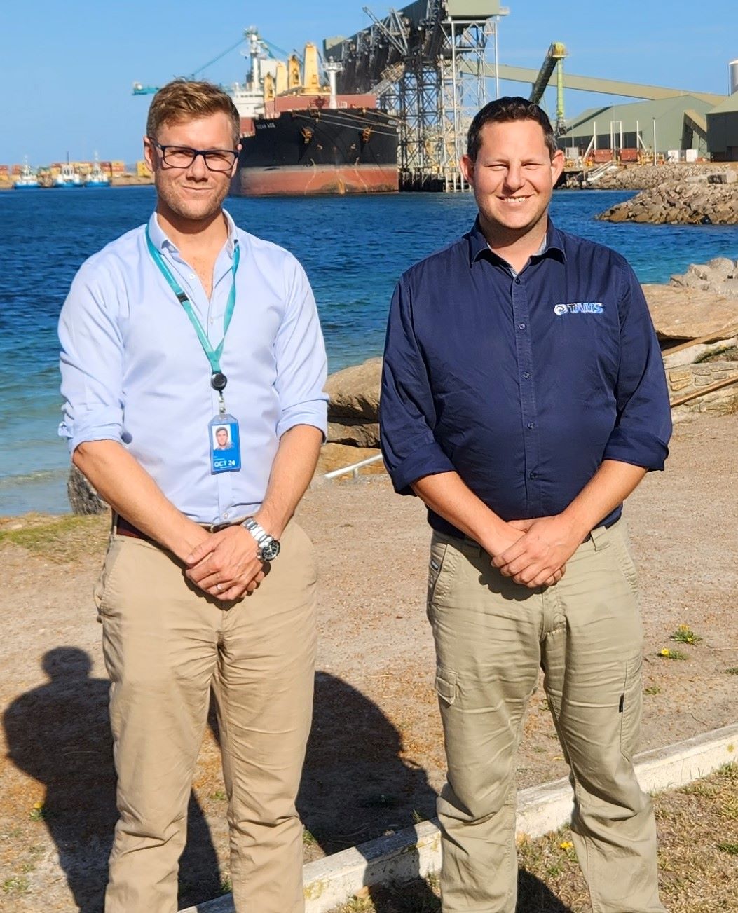 Southern Ports General Manager Port Development (Interim) Iain Robinson and TAMS CEO Lee Bartlett