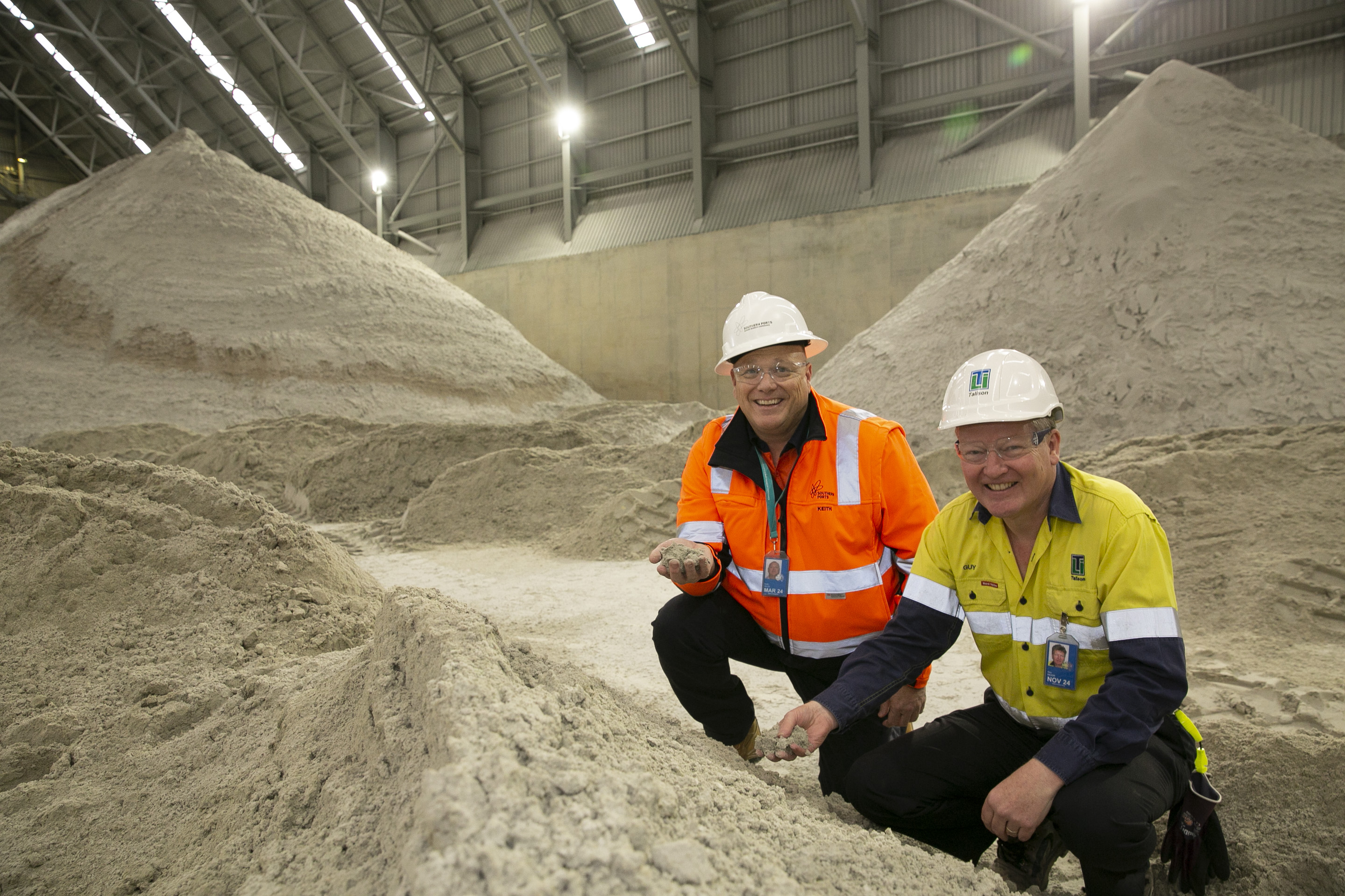 Southern Ports CEO Keith Wilks and Talison Lithium Production Manager Guy Meade
