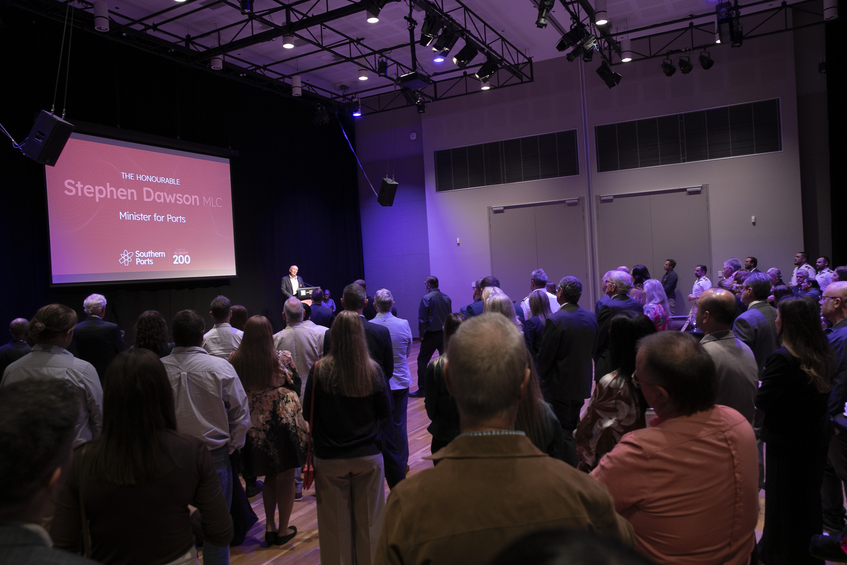 Minister for Ports Hon Stephen Dawson MLC speaking at Southern Ports Port of Albany 200-year celebration