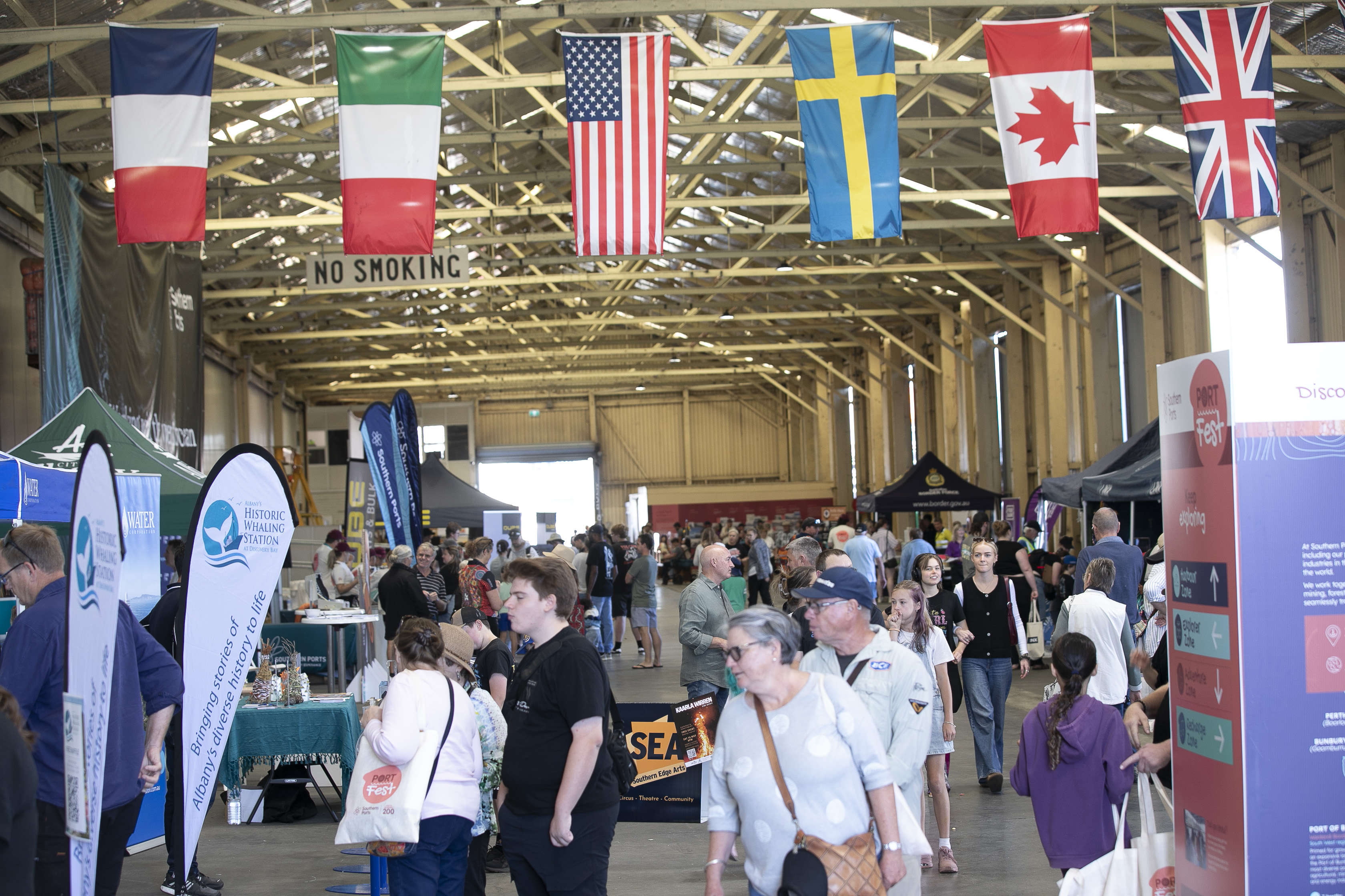 PortFest attendees in the ‘Port Zone’ engaging with port customers and community partners.  